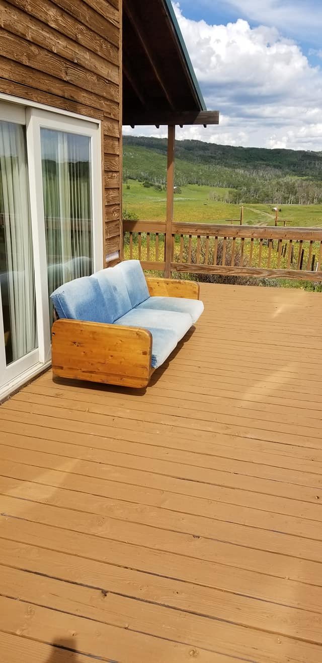 cabin deck with couch